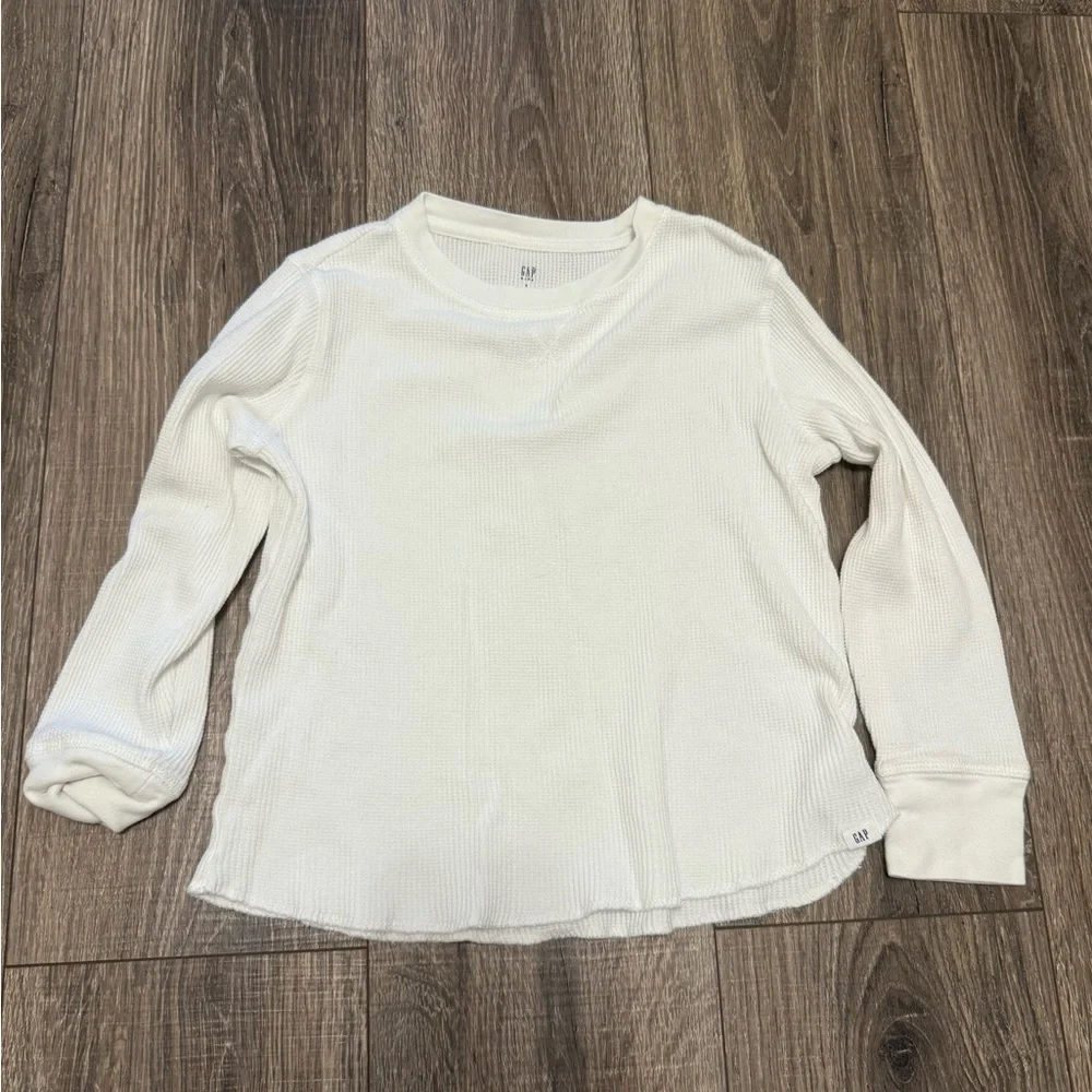 Gap Kids Boys Color White Thermal Long Sleeve Shirt Size S